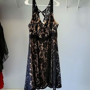 Torrid black lace and cream dress